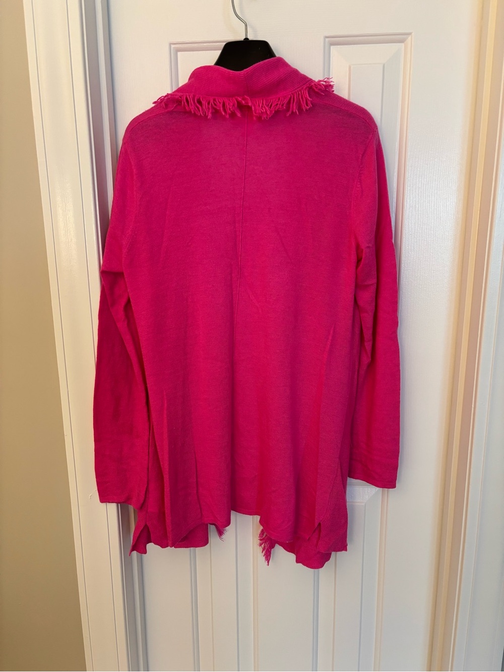 Pretty Fuchsia Fringe Open Cardigan - Picture 5 of 10